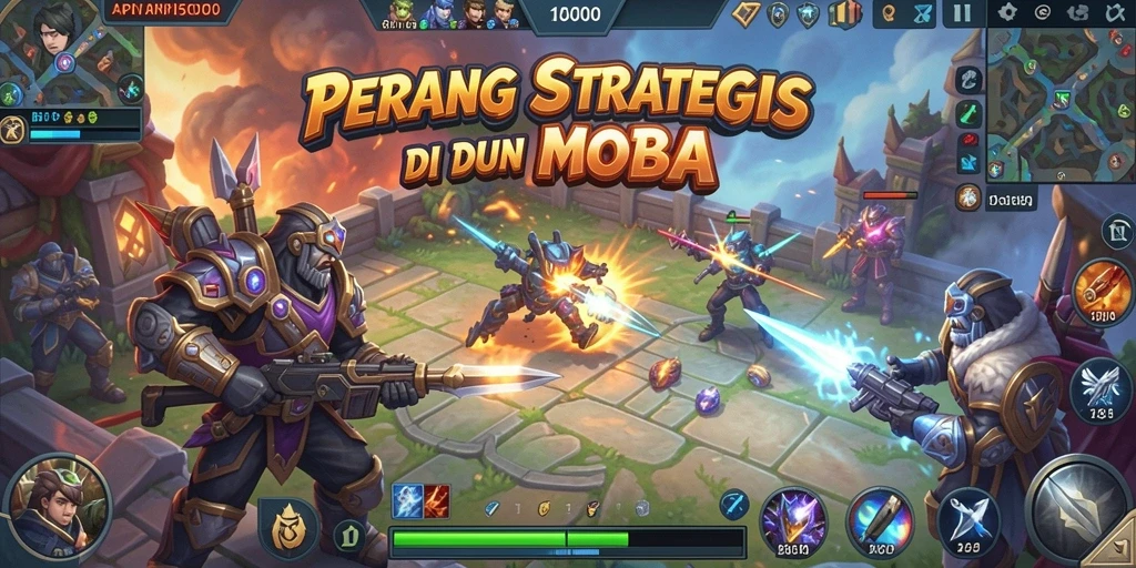 Gameplay seru dalam aksi MOBA yang menegangkan.
