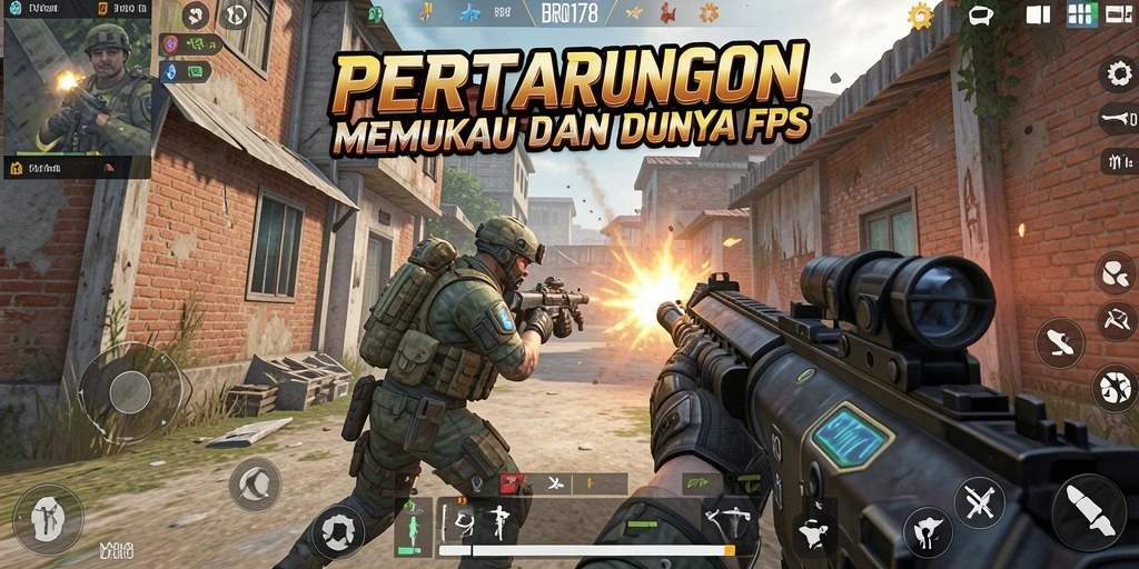 Tampilan mendebarkan dari gameplay BRO178 dengan aksi tembak-menembak yang intens.