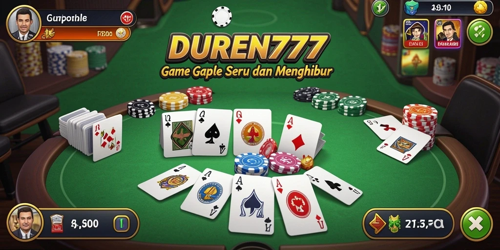 Tampilan gameplay Gaple yang seru dan interaktif di DUREN777.