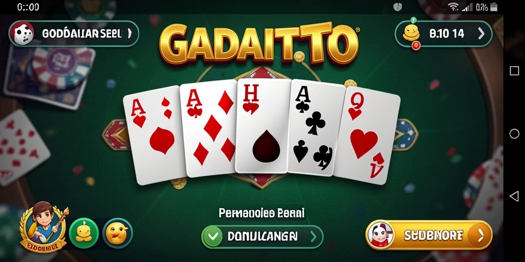 Tampilan antarmuka GADAITOTO yang menarik saat bermain domino.