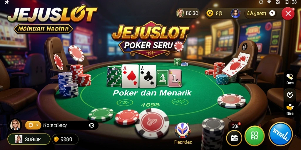 Tampilan gameplay JEJUSLOT yang menarik dalam permainan poker.