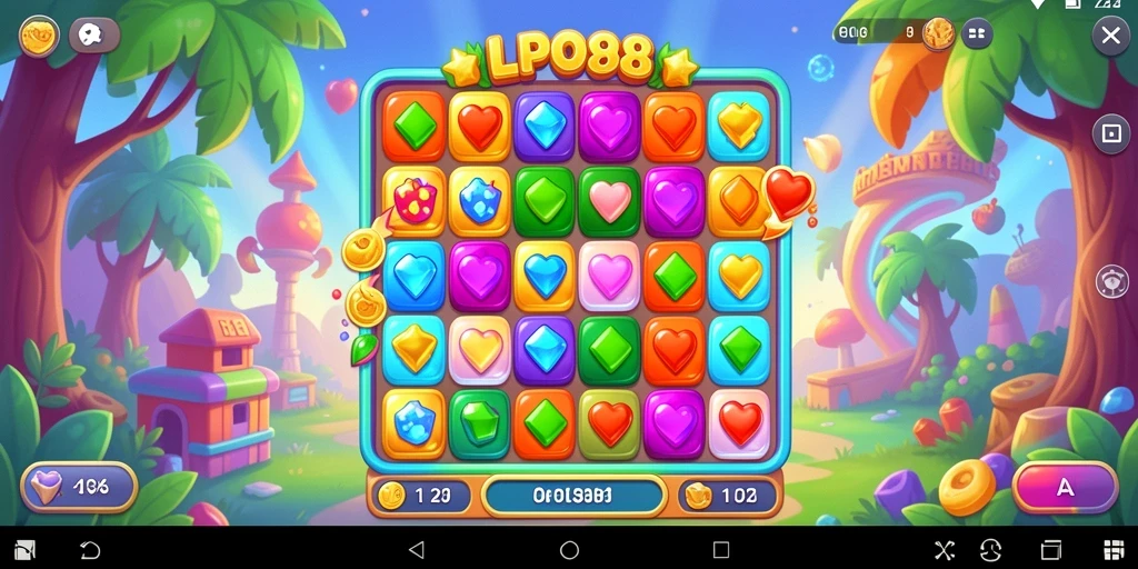 Screenshot LPO88 memperlihatkan gameplay seru Match-3.