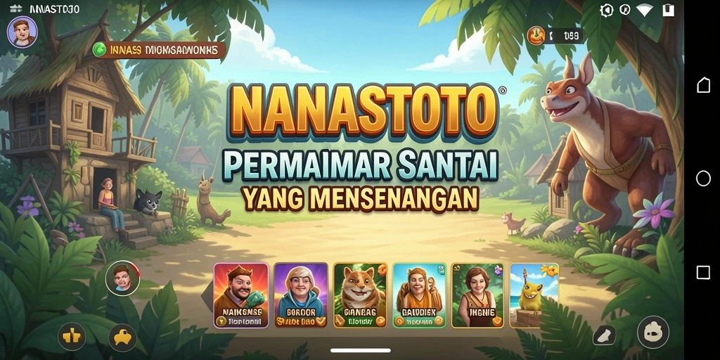Tangkapan layar dari gameplay santai NANASTOTO yang penuh warna.
