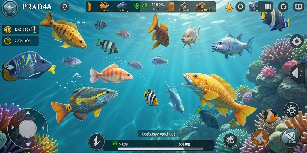 Tampilan gameplay PRADA4D yang seru saat menembak ikan.