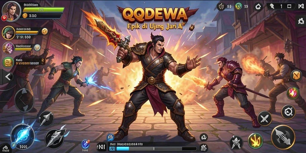 Menampilkan pertarungan seru antara karakter di QQDEWA.