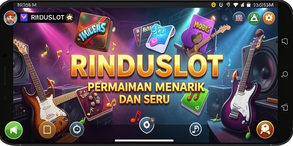 Tampilan screenshot gameplay RINDUSLOT dengan aksi musik yang seru.