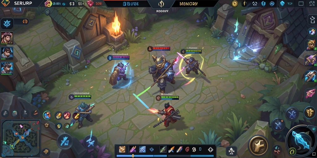 Screenshot SERURP menampilkan aksi pertarungan mendebarkan di arena MOBA.