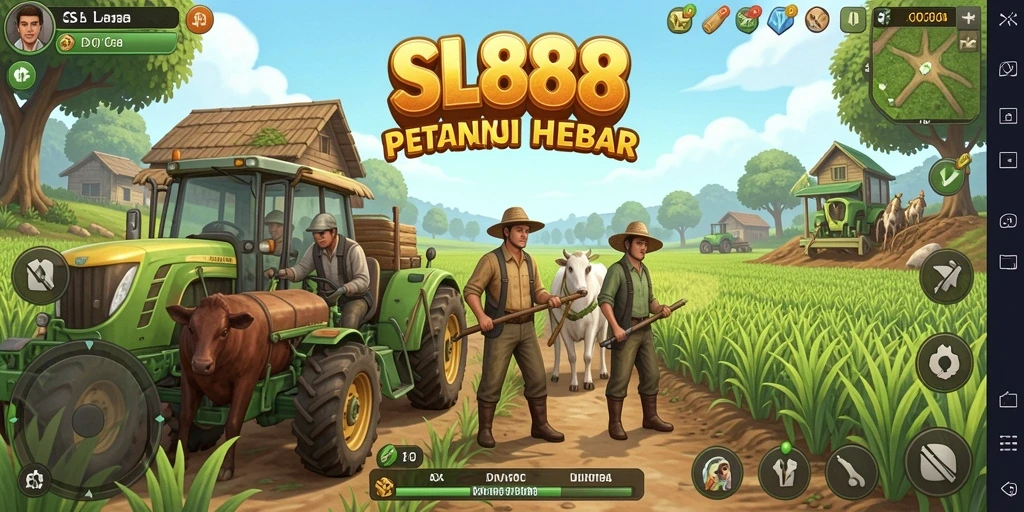 Tampilan gameplay SL888 yang menakjubkan saat bertani.