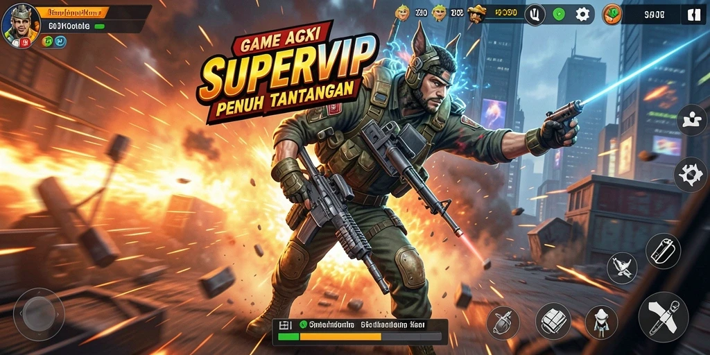 Screenshot menunjukkan aksi seru dalam gameplay SUPERVIP.