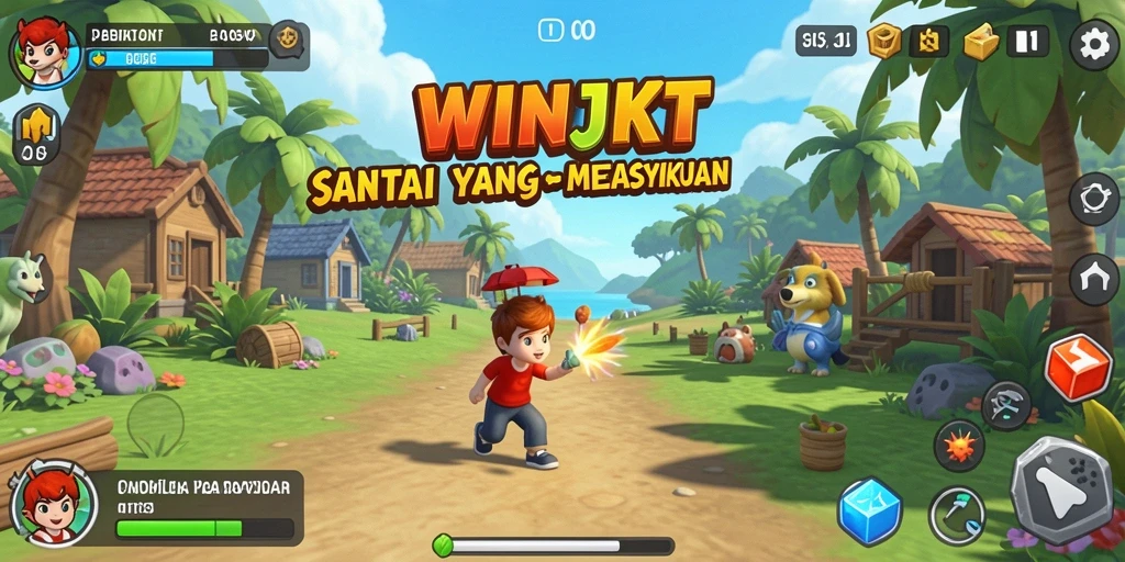 Screenshot gameplay WINJKT yang menunjukkan keseruan dan grafis menawan.